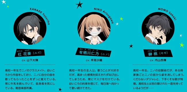 动画《覆面系NOISE》公开主要声优名单 早见沙织、山下大辉、内山昂辉等人参演 资讯 第2张