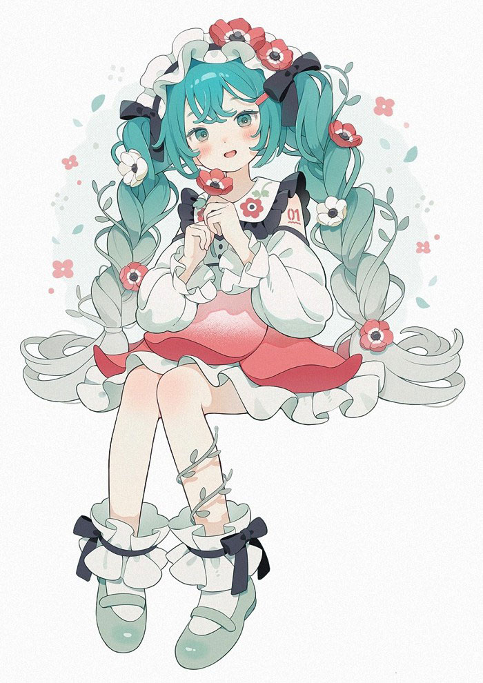  furyu × しらほ插画初音未来花仙子 -银莲花- 压泡面景品  周边 第6张